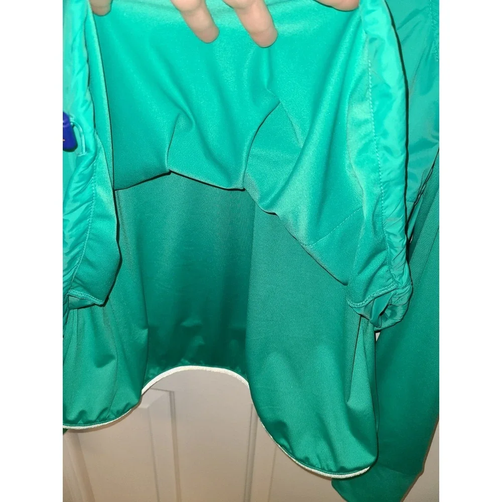 Avia Sz L (12-14) Athletic Sports Active 1/4 Zip Green Jacket Thumb‎ hole Active